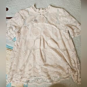 Anthropologie White Lace Lemon Blouse | Women's | Size: 6